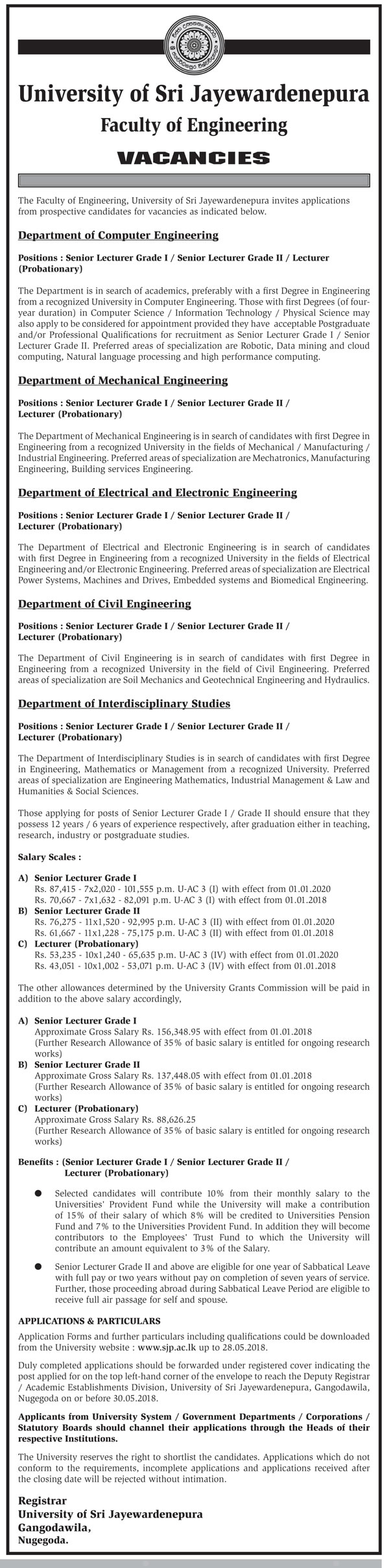 Senior Lecturer, Lecturer - University of Sri Jayewardenepura